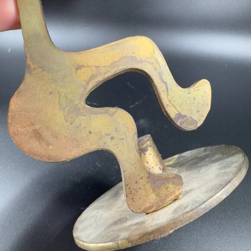 Kokopelli Flute Candle Holder Tea‎ Light Metal Brutalist Rusty Vintage Decor VTG